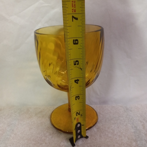 VINTAGE Glass Goblet Gold, Swirls Stemed Replacement  Collectible - Picture 3 of 3